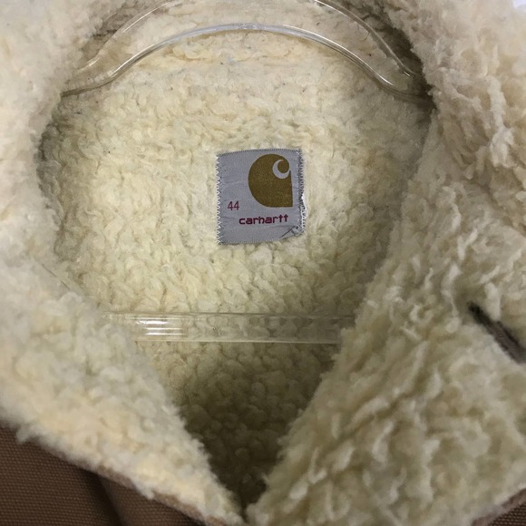 VTG 70s Carhartt Sherpa Canvas Barn Chore Coat 44 - Picture 4 of 8